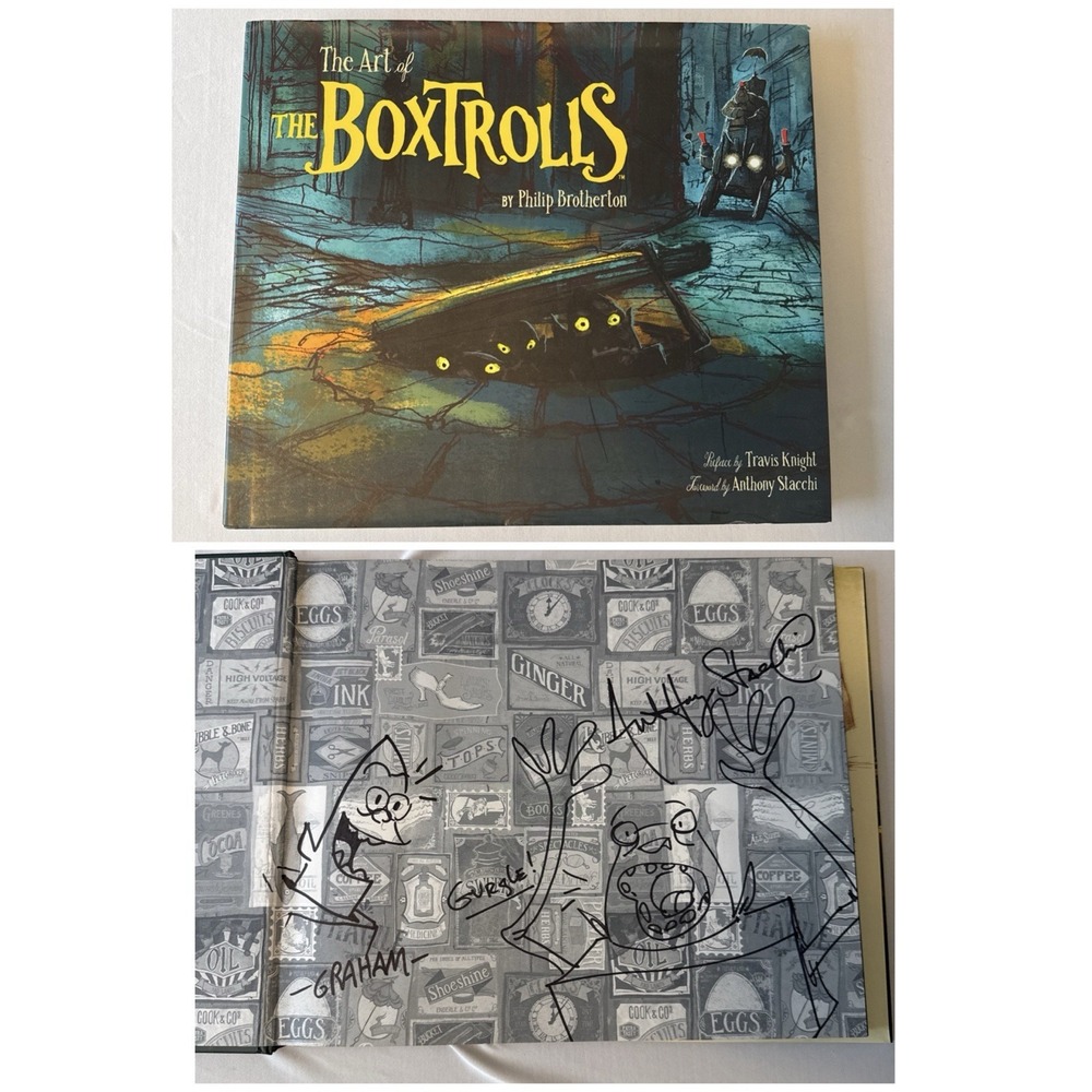 The Art of The Boxtrolls Hardcover‎ Book SIGNED SKETCH Graham Annable Stacchi